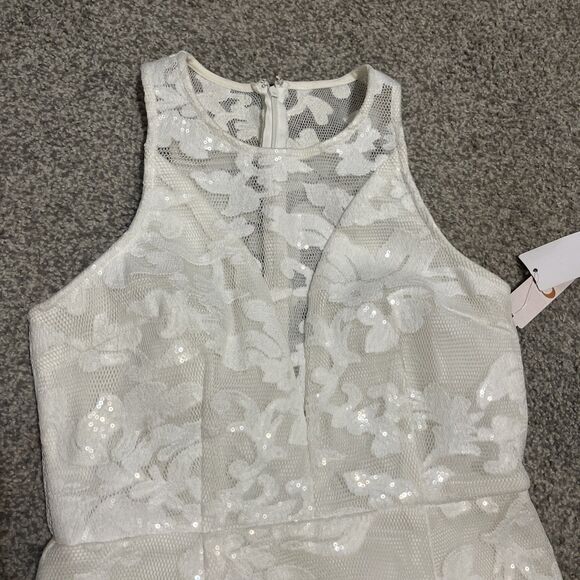 GB Gianni Bini Dress Womens Size Medium ivory Sleeveless sequins mesh $129 - Picture 2 of 4